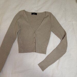 Bershka Beige Ribbed Sweater